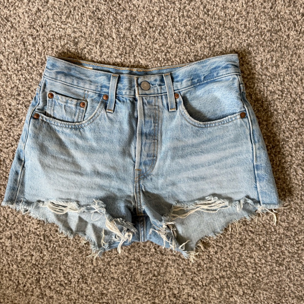 Levi's Light Blue 501 Jean Shorts